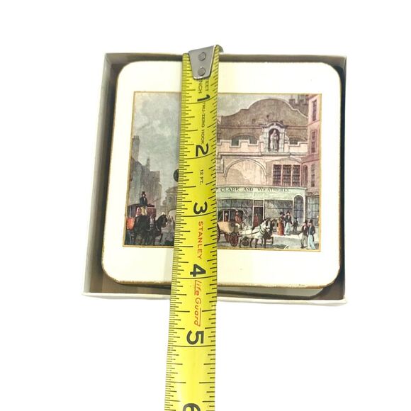 Vintage Sharaton LONDON 19TH Century Historic Architecture 6 Coaster Set - Picture 9 of 9